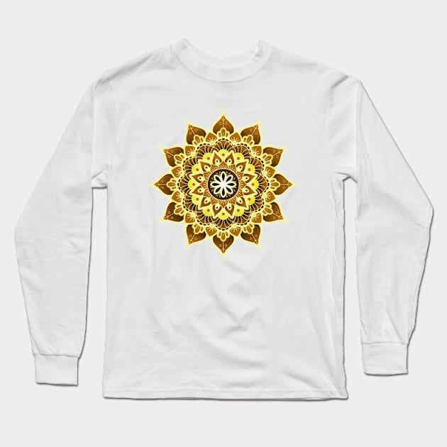 Solar Chakra Mandala (series) Long Sleeve T-Shirt by AudreyJanvier